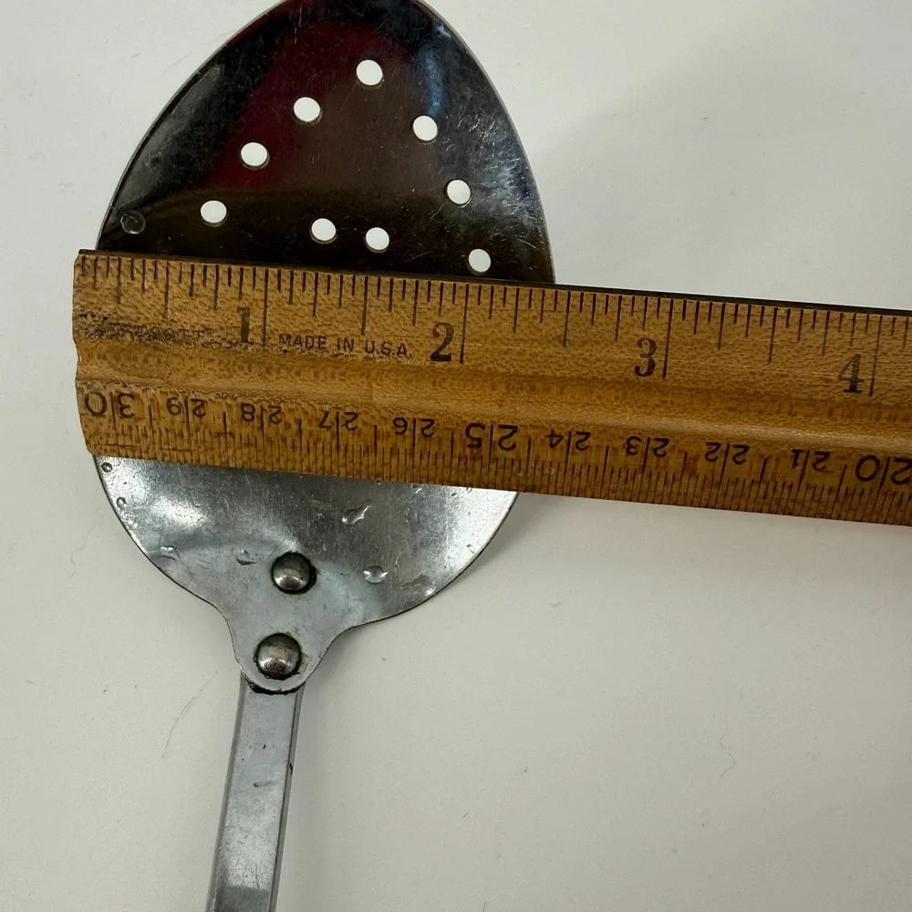 Vintage Irvin Ware‎ USA Chrome Stainless Steel Slotted Spoon Ladle Hanging 15
